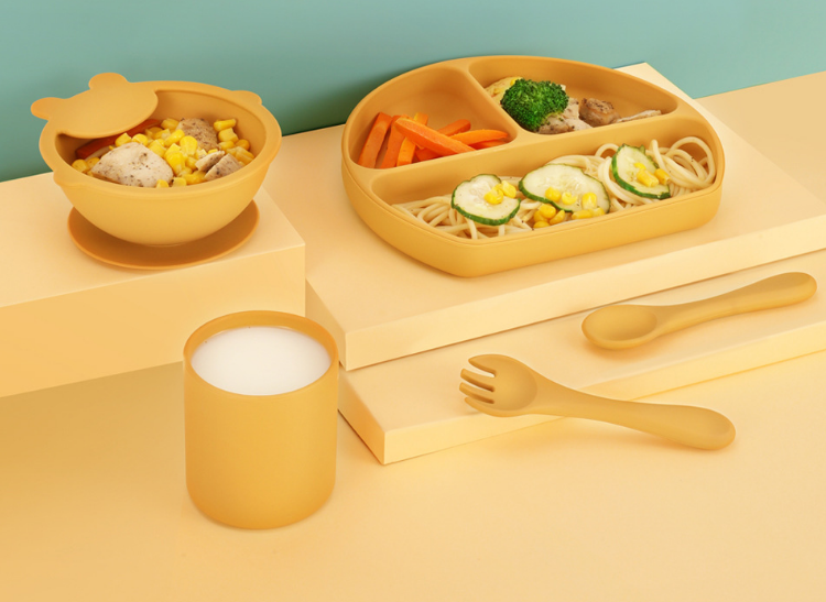 baby silicone heat-resistant portable tableware